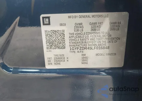 2020 Cadillac Xt4 Awd Premium Luxury из США, поврежденный, VIN 1GYFZDR45LF016848